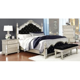 Coaster Furniture Heidi Black Metallic Platinum 2pc King Bedroom Set