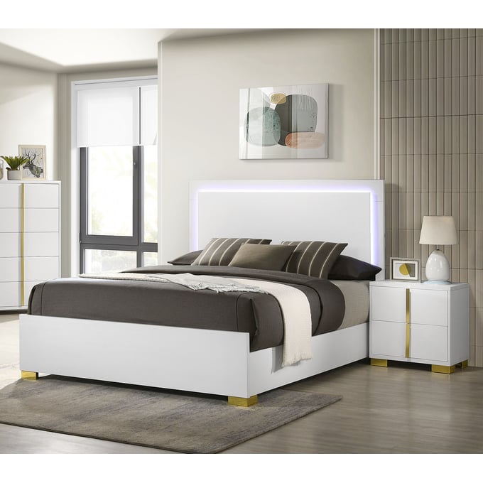 Coaster Furniture Marceline White 4pc Bedroom Set with Full Bed CST-22293-BR-S15