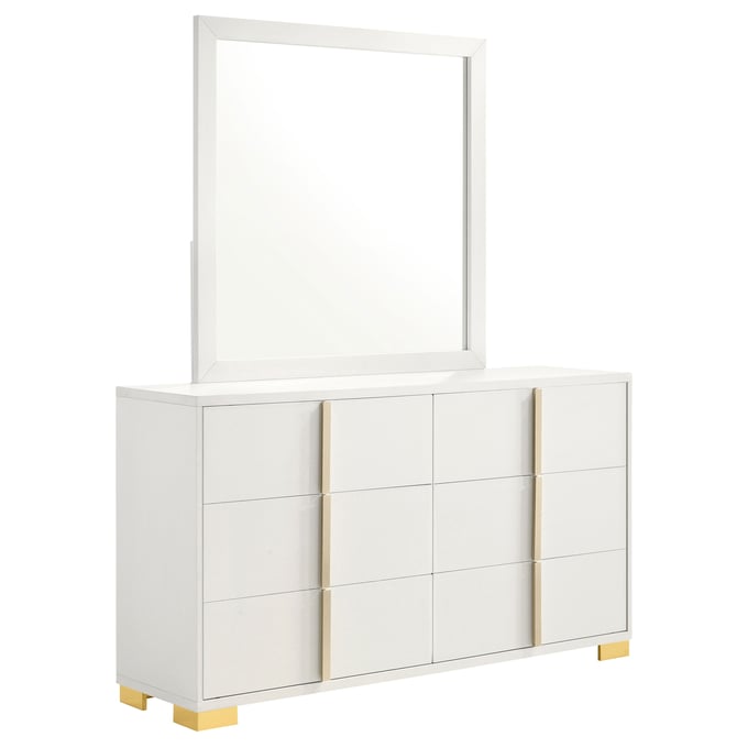 Coaster Furniture Marceline White Dresser and Mirror CST-222933M