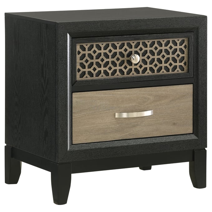 Coaster Furniture Valencia Light Brown Black 2 Drawers Nightstand CST-223042