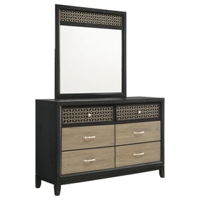 Coaster Furniture Valencia Light Brown Black Dresser and Mirror