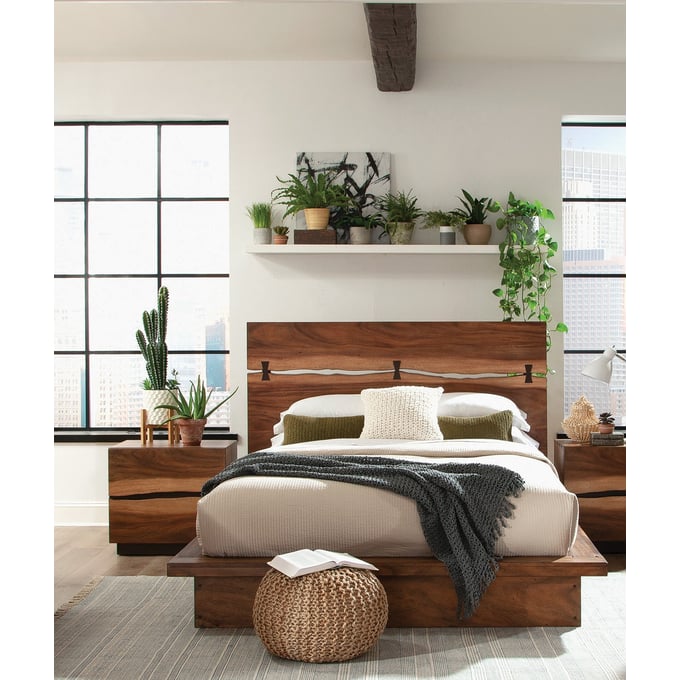 Coaster Furniture Winslow Smokey Walnut Coffee Bean 4pc Cal King Bedroom Set CST-223250KW-BR-S6