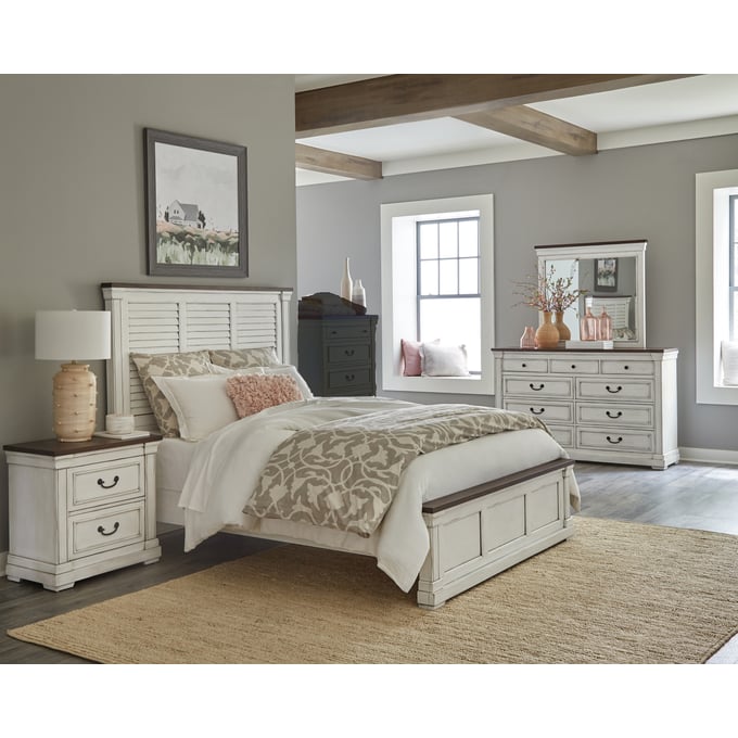 Coaster Furniture Hillcrest Dark Rum White 4pc Queen Bedroom Set CST-223351Q-BR-S4