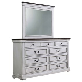 Coaster Furniture Hillcrest Dark Rum White Dresser And Mirror