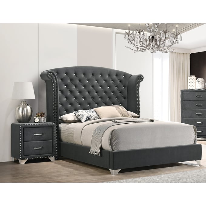 Coaster Furniture Melody Grey 4pc Bedroom Set With Queen Bed CST-223381Q-BR-S4