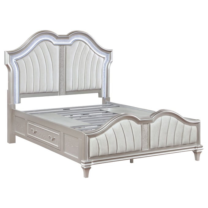 Coaster Furniture Evangeline Silver Queen Storage Bed CST-223390Q