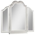 Evangeline Vanity Mirror with Faux Diamond Trim Silver