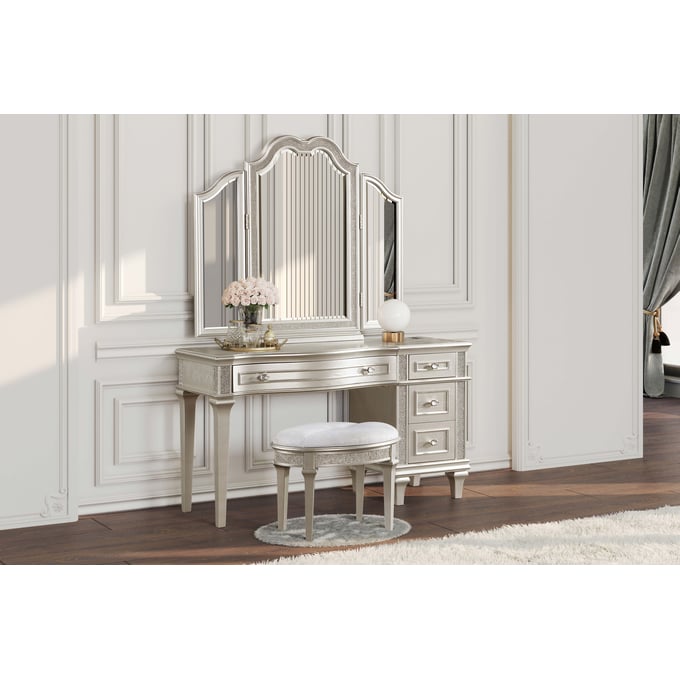 Coaster Furniture Evangeline Silver 3pc Vanity Set CST-22339-V-SET