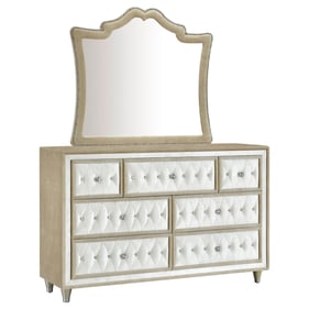 Coaster Furniture Antonella Camel 7 Drawers Dresser and Mirror