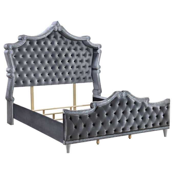 Coaster Furniture Antonella Grey Upholstered Cal King Bed CST-223581KW