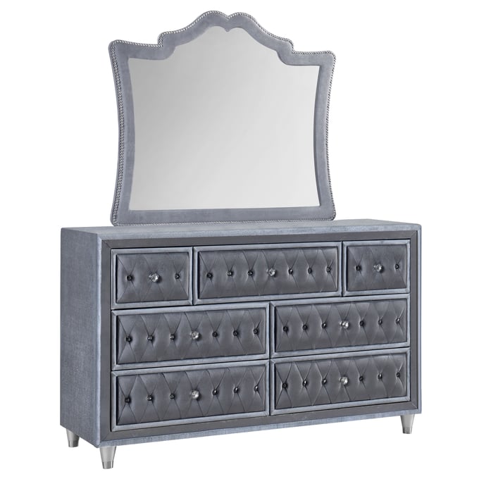 Coaster Furniture Antonella Grey 7 Drawers Dresser and Mirror CST-223583M