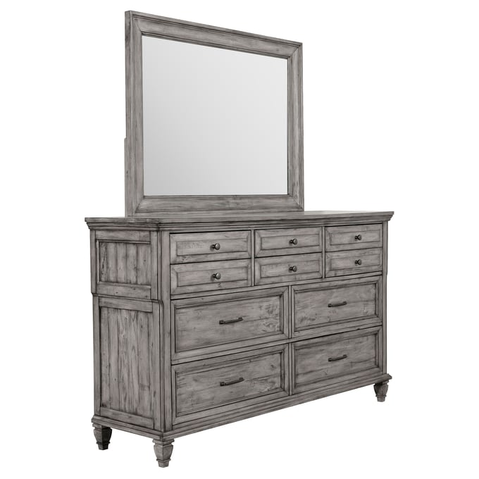 Coaster Furniture Avenue Grey Rectangular Dresser And Mirror CST-224033M