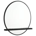 Arini Round Dresser Mirror with Shelf Black