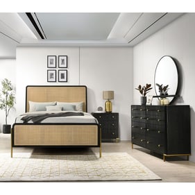 Coaster Furniture Arini Black Natural 4pc Bedroom Set with Queen Bed