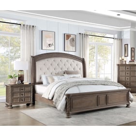 Coaster Furniture Emmett Walnut Beige 2pc Queen Panel Bedroom Set