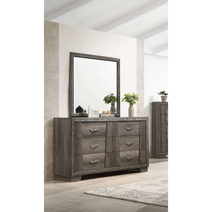 Coaster Furniture Janine Grey Dresser and Mirror CST-223553M