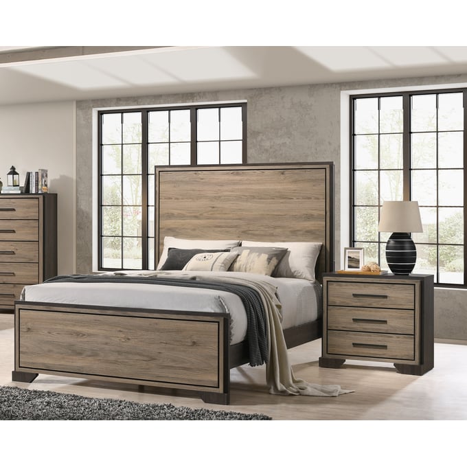 Coaster Furniture Baker Brown Light Taupe 2pc Queen Panel Bedroom Set CST-224461Q-BR-S1