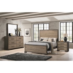 Coaster Furniture Baker Brown Light Taupe 4pc King Panel Bedroom Set