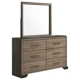 Coaster Furniture Baker Brown Light Taupe 6 Drawers Dresser And Mirror