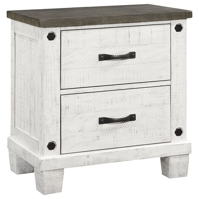 Coaster Furniture Lilith Grey White 2 Drawers Nightstand CST-224472