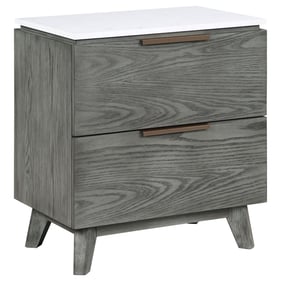 Coaster Furniture Nathan White Grey 2 Drawers Nightstand