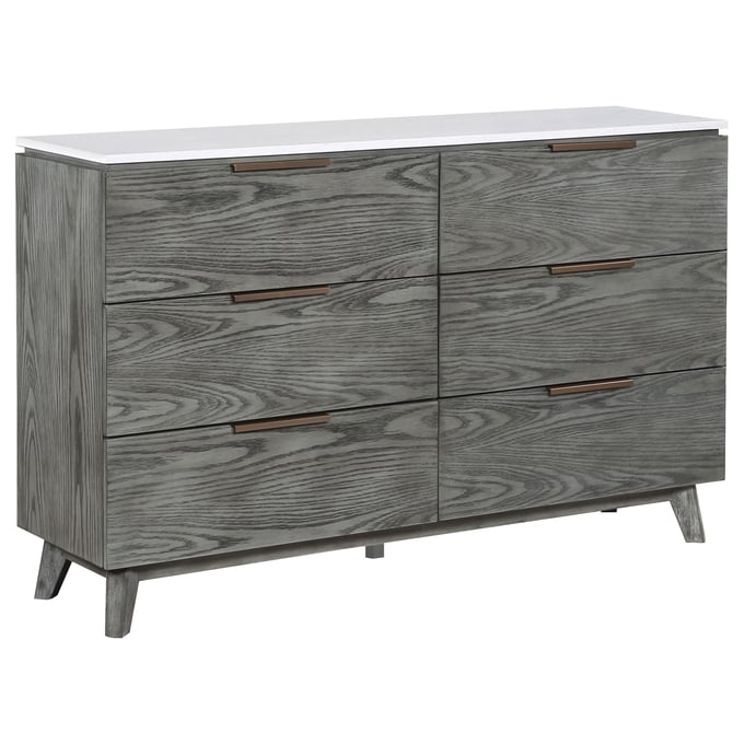 Coaster Furniture Nathan White Grey 6 Drawers Dresser CST-224603