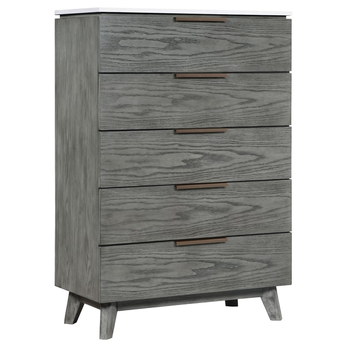 Coaster Furniture Nathan White Grey 5 Drawers Chest CST-224605