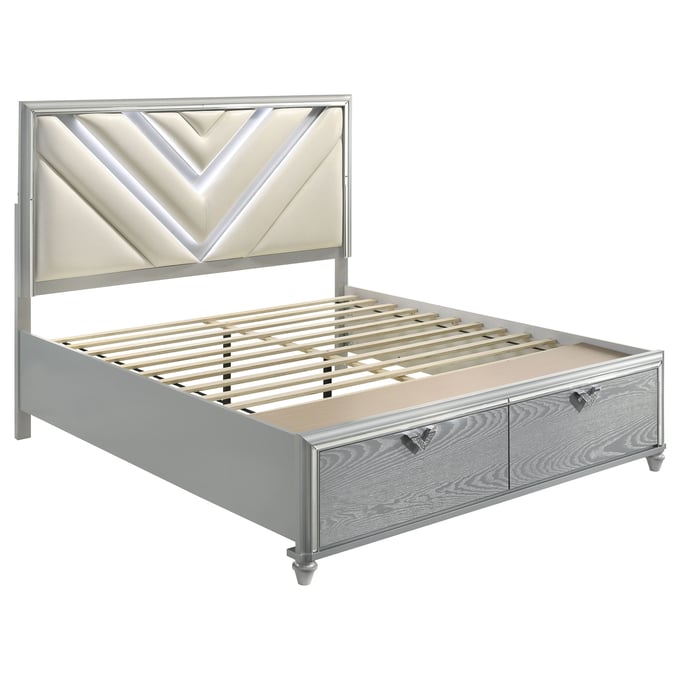 Coaster Furniture Veronica Silver King Storage Bed CST-224721KE