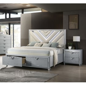 Coaster Furniture Veronica Silver 2pc Queen Storage Bedroom Set