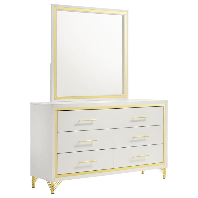 Coaster Furniture Lucia White Dresser and Mirror CST-224733M