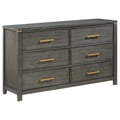 Kieran 6-drawer Bedroom Dresser Grey