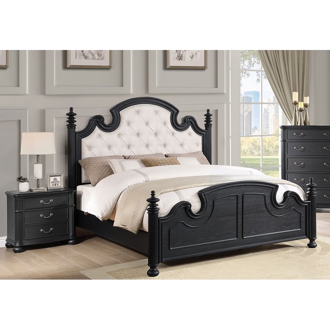 Coaster Furniture Celina Black 2pc Bedroom Set with King Bed CST-224761-K-BR-S2