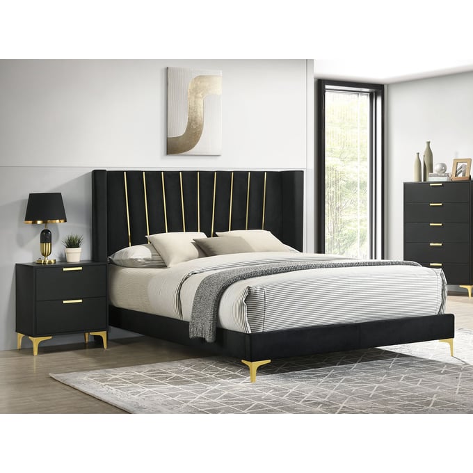 Coaster Furniture Kendall Black 2pc Bedroom Set With King Bed CST-30116-BR-S2