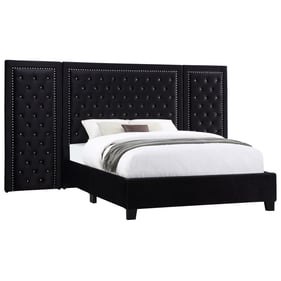 Coaster Furniture Hailey Black King Platform Wall Panel Bed