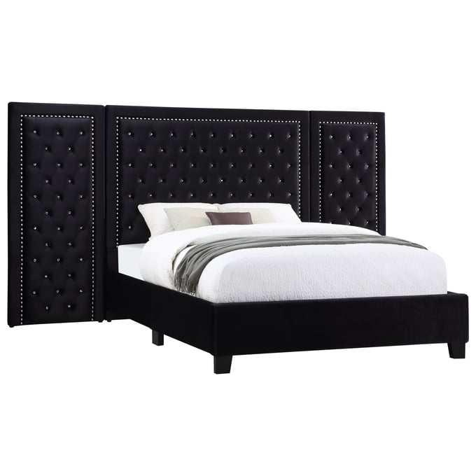 Coaster Furniture Hailey Black King Platform Wall Panel Bed CST-315925KE-SP