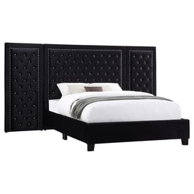 Coaster Furniture Hailey Black Queen Platform Wall Panel Bed