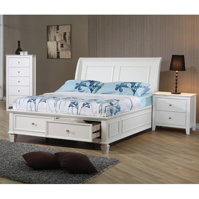 Coaster Furniture Selena Buttermilk 2pc Full Storage Bedroom Set CST-40023-S3