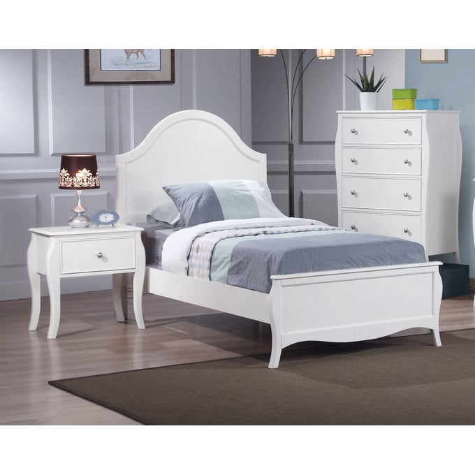 Coaster Furniture Dominique White 4pc Bedroom Set With Full Bed CST-400561F-BR-S1