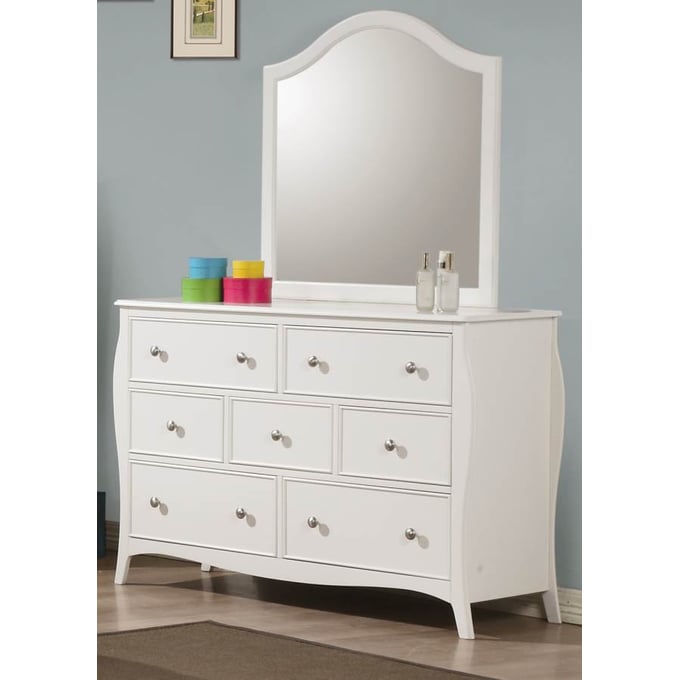 Coaster Furniture Dominique White Dresser and Mirror CST-400563M