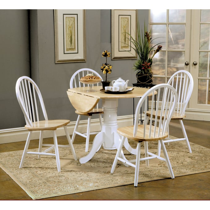 Coaster Furniture Cinder Natural Brown White 5pc Dining Room Set CST-4241SET