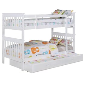 Coaster Furniture Chapman White Twin Over Twin Trundle Bunk Bed