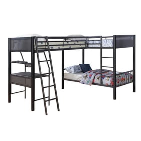 Coaster Furniture Meyers Black Gunmetal Twin Over Twin Loft Bed