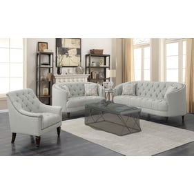 Coaster Furniture Avonlea Grey Fabric Nailhead 3pc Living Room Set