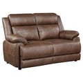 Ellington Upholstered Padded Arm Loveseat Dark Brown