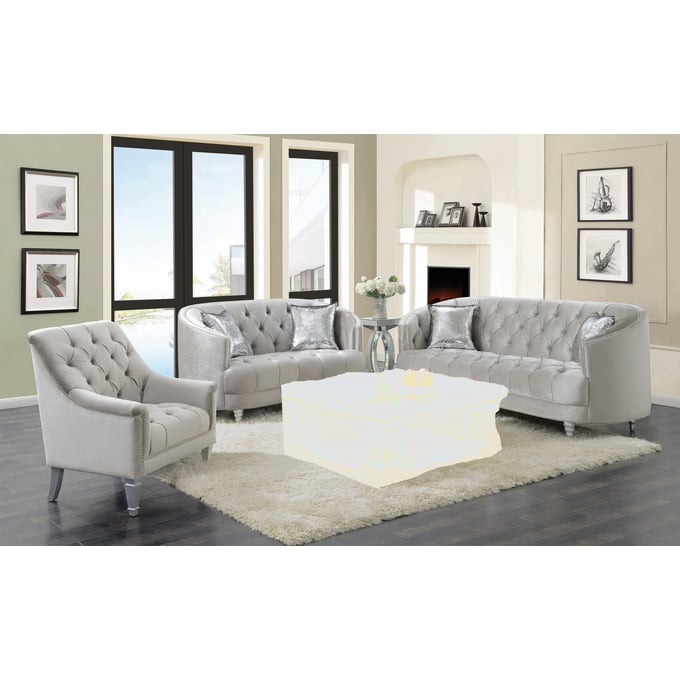 Coaster Furniture Avonlea Grey 3pc Living Room Set CST-50846-LR-S1