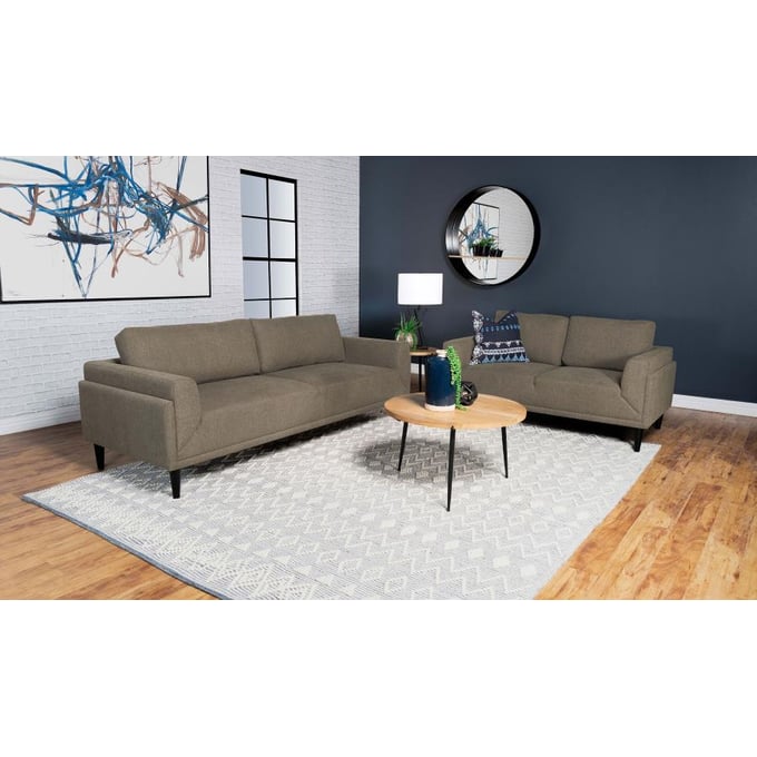 Coaster Furniture Rilynn Brown Upholstered Arms 2pc Living Room Set CST-50952-LR-S2