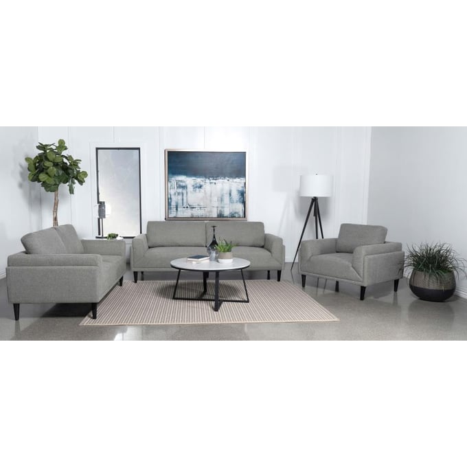 Coaster Furniture Rilynn Grey Upholstered Arms 3pc Living Room Set CST-50952-LR-S3