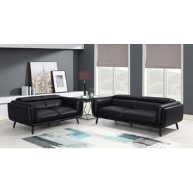 Coaster Furniture Shania Black Track Arms 2pc Living Room Set