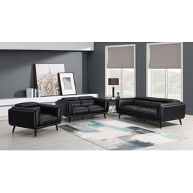 Coaster Furniture Shania Black Track Arms 3pc Living Room Set