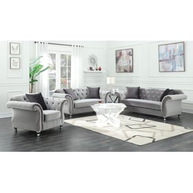 Coaster Furniture Frostine Silver 3pc Living Room Set